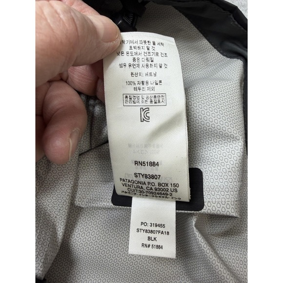 Patagonia Jacket Womens Small Black Torrentshell Rain Hooded RXBAR Logo Nylon - Picture 14 of 16